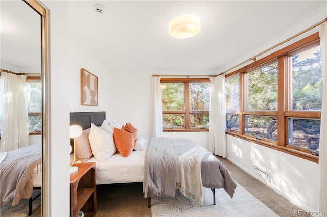 bedroom featuring baseboards and carpet flooring