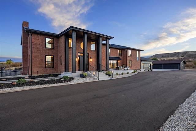 modern home featuring a garage