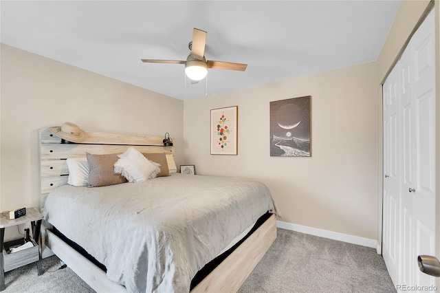3561 W 131st Ave, Broomfield, CO 80020 - bedroom featuring carpet floors, a closet, baseboards, and ceiling fan