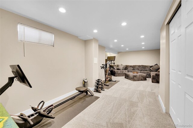 3561 W 131st Ave, Broomfield, CO 80020 - exercise room featuring carpet floors, recessed lighting, and baseboards
