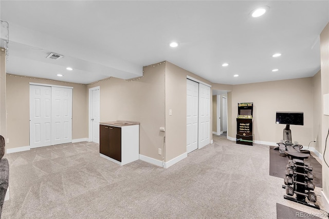 3561 W 131st Ave, Broomfield, CO 80020 - workout area with light carpet, recessed lighting, and baseboards