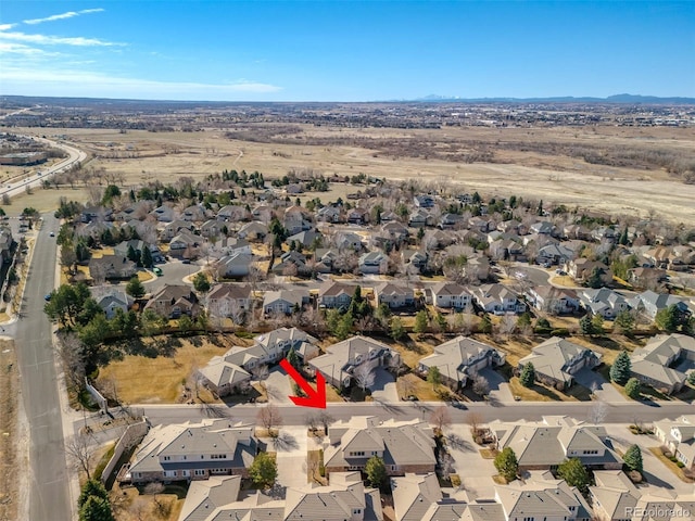 bird's eye view with a residential view