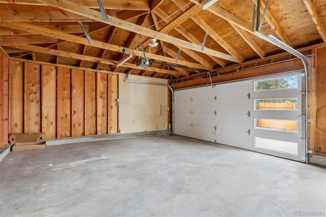 garage featuring a garage door opener