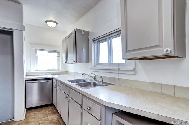 3336 N Saint Paul St, Denver, CO 80205 - kitchen with dishwasher, a sink, light countertops, and wine cooler