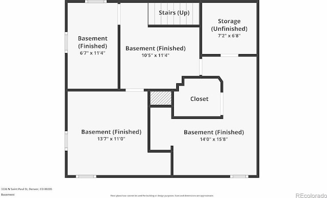 3336 N Saint Paul St, Denver, CO 80205 - home floor plan