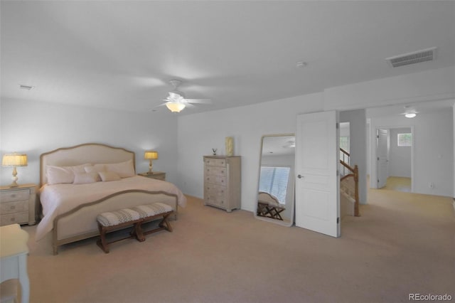 21229 E 50th Ave, Denver, CO 80249 - bedroom featuring ceiling fan, carpet flooring, and visible vents