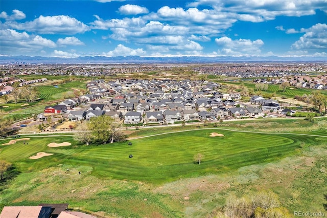 21229 E 50th Ave, Denver, CO 80249 - drone / aerial view with golf course view, a mountain view, and a residential view