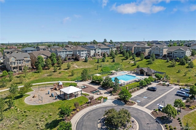 12214 Stone Timber Ct, Parker, CO 80134 - aerial view of residential area with a pool area
