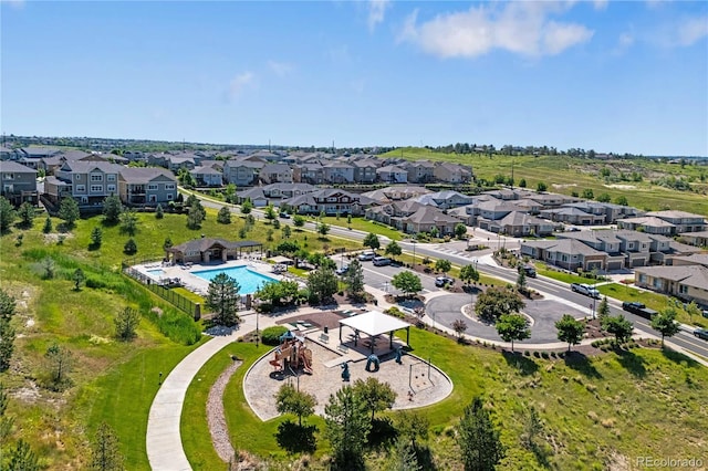 12214 Stone Timber Ct, Parker, CO 80134 - aerial view of residential area featuring a pool
