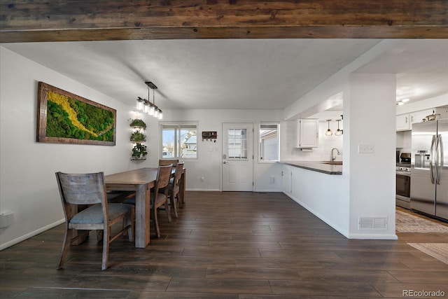 dining room with sink