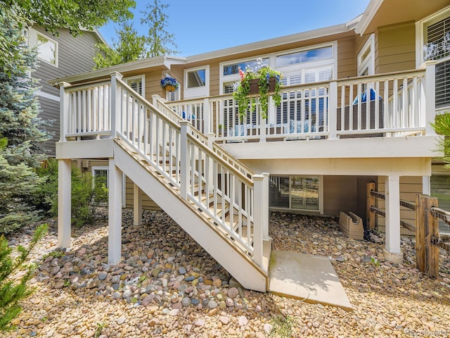 10050 Eagle Valley Way, Highlands Ranch, CO 80129 - rear view of property with stairway