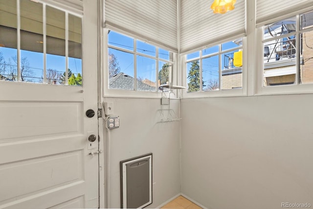 interior space with tile patterned flooring
