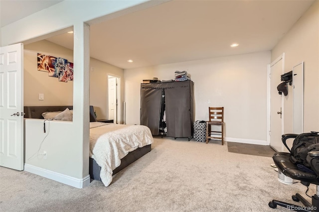 bedroom with carpet floors