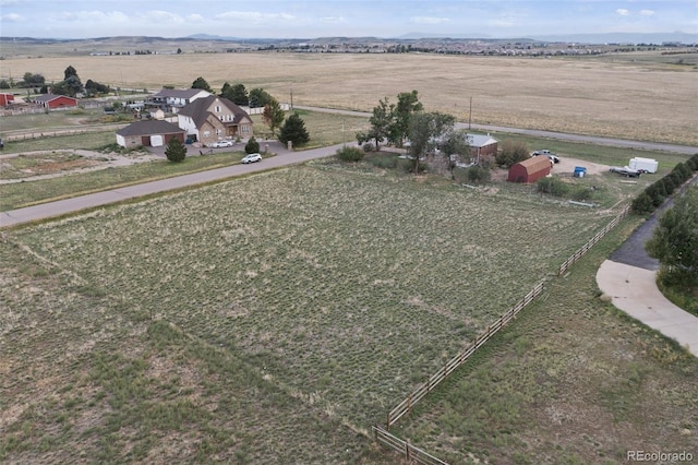 drone / aerial view with a rural view