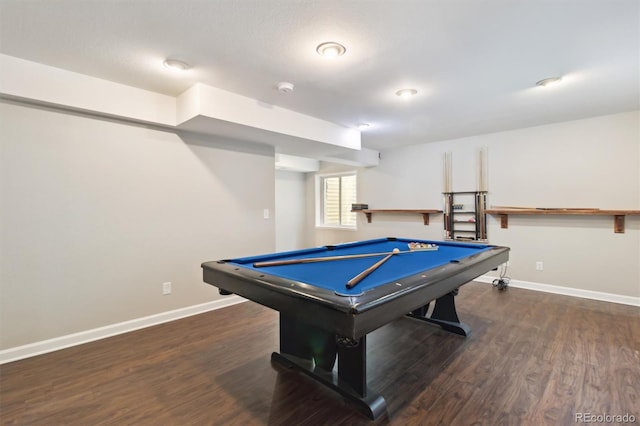 1462 Marigold Dr, Lafayette, CO 80026 - recreation room featuring baseboards, billiards, and wood finished floors