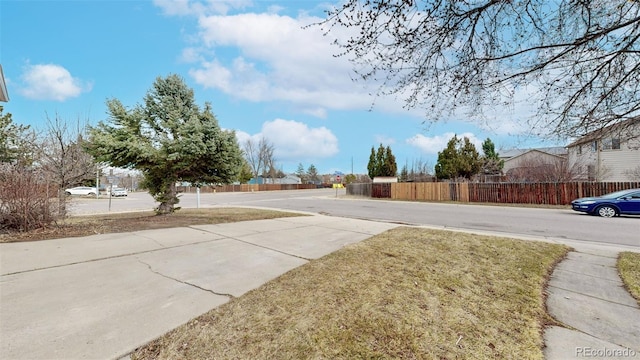 view of yard featuring a fenced front yard