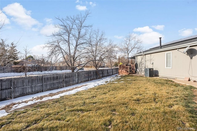 view of yard with central AC