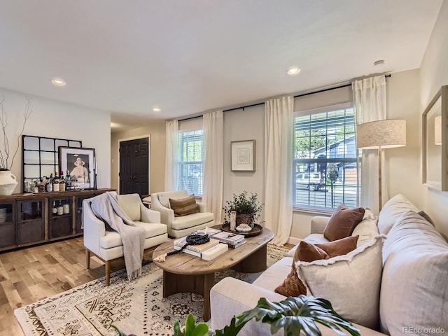 4196 S Reading Way, Denver, CO 80237 - living area with light wood-style flooring and recessed lighting