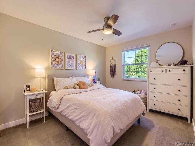 4196 S Reading Way, Denver, CO 80237 - bedroom with carpet flooring, ceiling fan, and baseboards