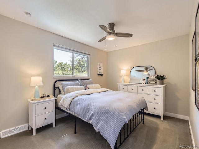 4196 S Reading Way, Denver, CO 80237 - bedroom featuring light colored carpet, baseboards, and ceiling fan