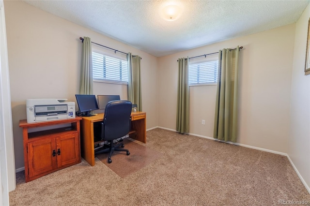 14347 E 134th Ave, Brighton, CO 80601 - office with healthy amount of natural light, light colored carpet, a textured ceiling, and baseboards