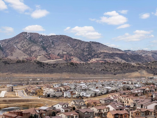 mountain view with a residential view