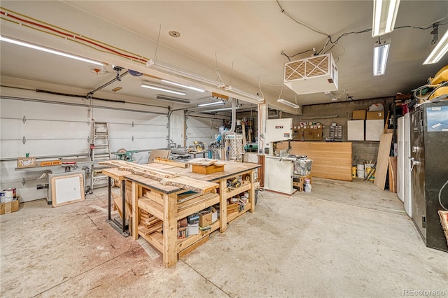 18766 State Highway 67, Divide, CO 80814 - garage with a workshop area and a heating unit