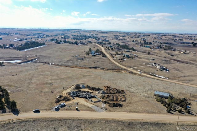 bird's eye view with a rural view