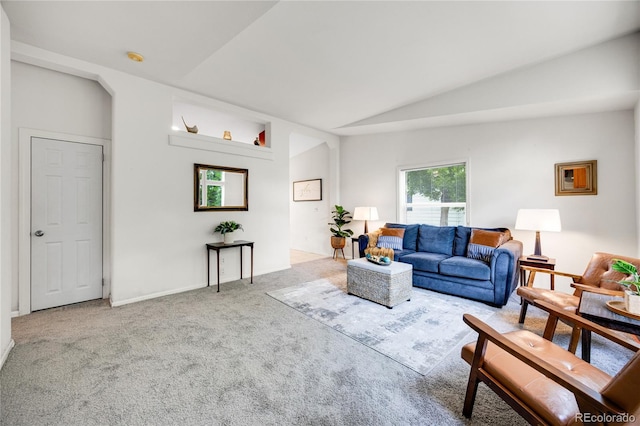 7725 Hummingbird Grn Unit 78, Frederick, CO 80530 - living room featuring carpet floors and lofted ceiling