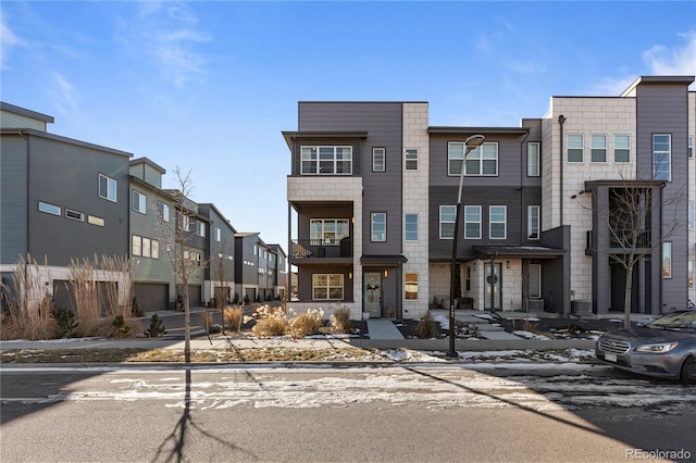 view of front of property with a residential view