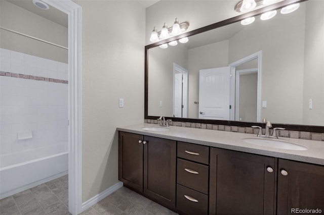 1053 Crystal Basin Dr, Colorado Springs, CO 80921 - full bath featuring double vanity and shower / bathtub combination