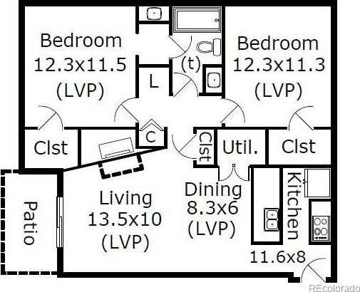 4281 S Salida Way Unit 8, Aurora, CO 80013 - floor plan