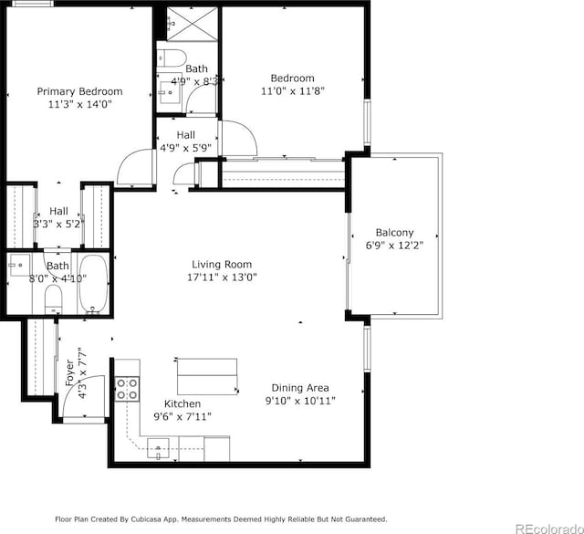 1255 N Ogden St Unit 406, Denver, CO 80218 - view of floor plan / room layout