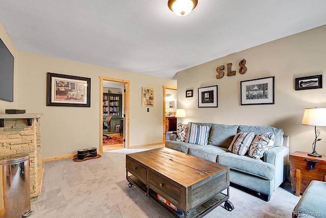 31112 Shadow Mountain Dr, Conifer, CO 80433 - living room featuring carpet floors and baseboards