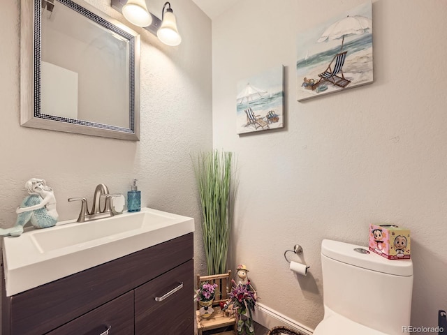 4121 W 111th Cir, Westminster, CO 80031 - half bath featuring vanity and a textured wall