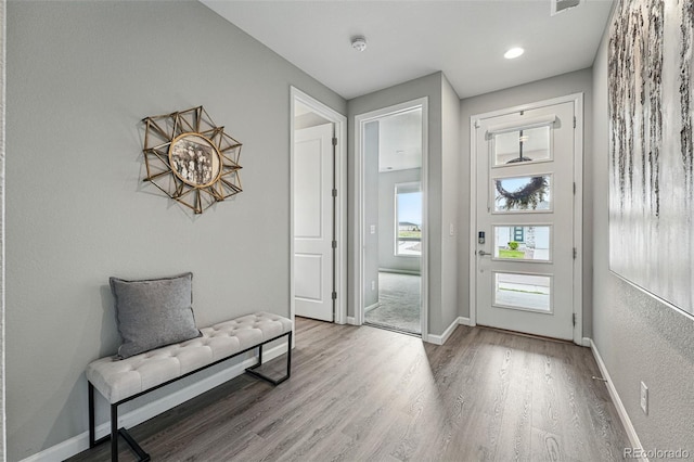 1592 Maggie Mae Ln, Castle Rock, CO 80104 - foyer entrance with wood finished floors and baseboards