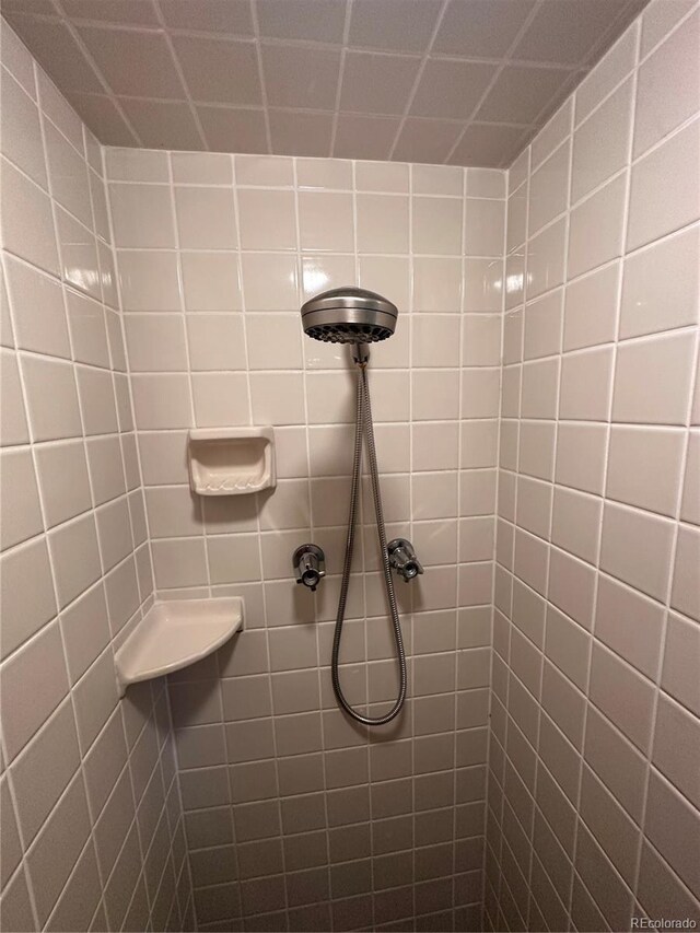 bathroom featuring a tile shower