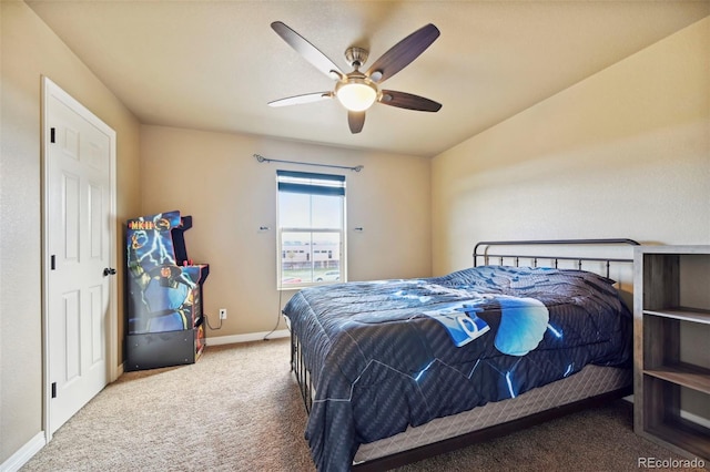 12766 Sunlight Peak Pl, Peyton, CO 80831 - carpeted bedroom featuring baseboards and ceiling fan