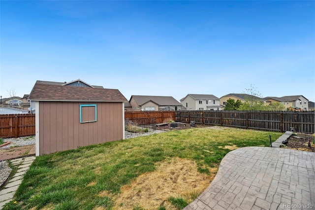 12766 Sunlight Peak Pl, Peyton, CO 80831 - view of yard with a patio area, a residential view, and a garden