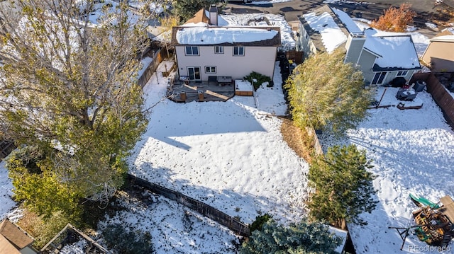 view of snowy aerial view