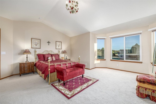 5048 Rocky Mountain Dr, Castle Rock, CO 80109 - bedroom with carpet flooring, vaulted ceiling, and baseboards