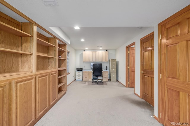5048 Rocky Mountain Dr, Castle Rock, CO 80109 - office featuring light carpet, recessed lighting, and baseboards