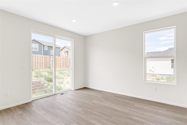 13342 E 110th Way, Commerce City, CO 80022 - unfurnished room featuring light wood finished floors, baseboards, and recessed lighting