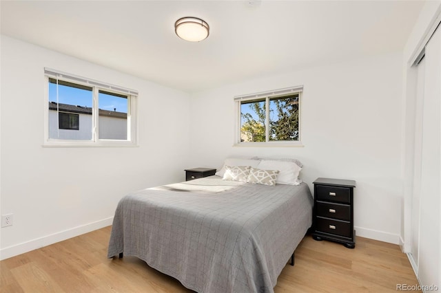 bedroom featuring light hardwood / wood-style flooring