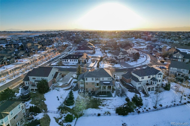 view of snowy aerial view