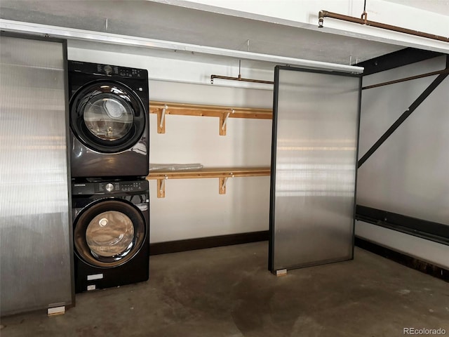 1111 Osage St Unit 7, Denver, CO 80204 - below grade area with stacked washer / drying machine