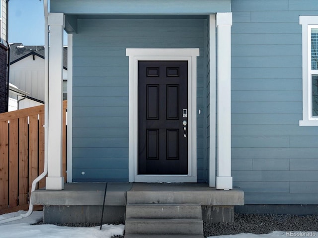 view of doorway to property