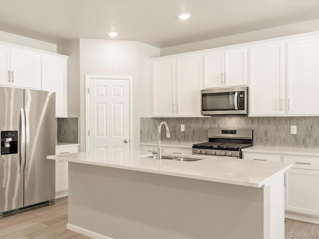 kitchen featuring sink, white cabinets, and appliances with stainless steel finishes