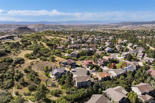 aerial view with a mountain view