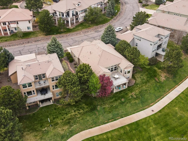aerial view with a residential view